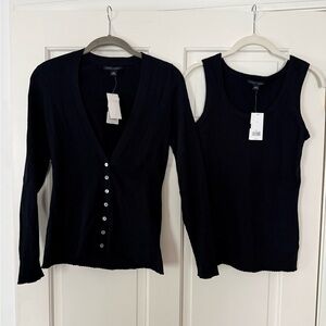 New!!  Banana Republic Black Ribbed Cardigan and Tank